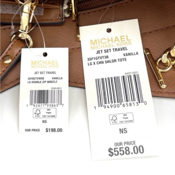 Michael Kors Large X Chain
Shoulder Tote Bag & Double Wallet
Vanilla/Brown - Picture 14 of 16